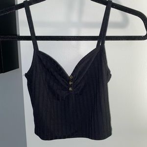 Black button up tank top